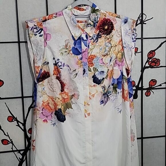 Anthropologie Maeve Floral High-Low Shirt Dress - Picture 7 of 11